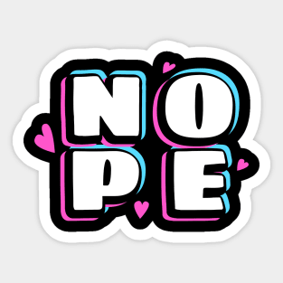 Nope Design Text Drawing Sticker